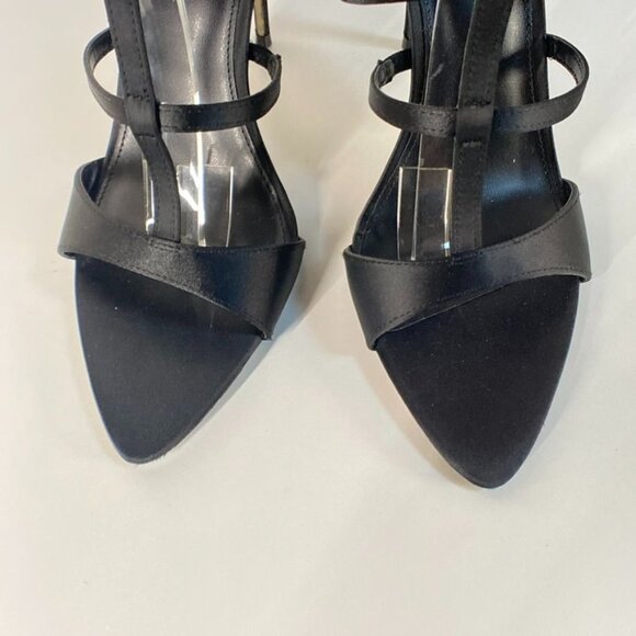 NWOT Steve Madden Sinclair Black Strappy Heels With Rhinestone Bows, size 10 - Picture 9 of 11